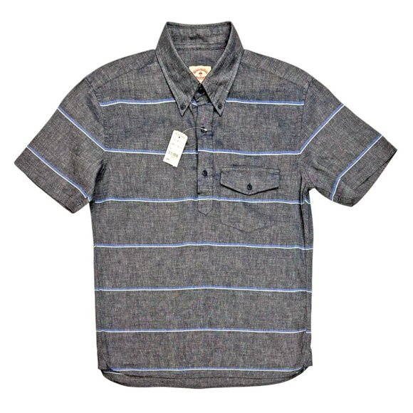 Brooks Brothers Red Fleece Linen/Cotton Stripe Short Sleeve Pullover - Picture 8 of 8